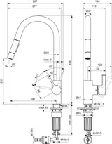 IDEAL STANDARD Gusto Küchenarmatur 241 mm Auslauf mit 2-Funktionsbrause Sunset Rose