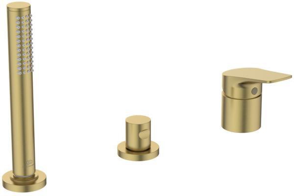 Ideal Standard La Dolce Vita Badearmatur für Wannenrand, 3-löchig, mit Handbrause-Set, Chrom