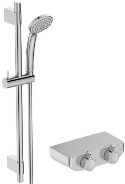IDEAL STANDARD Ceraplus Safe OX Brausekombination mit Thermostat in Chrom – 600 mm Duschstange