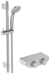 IDEAL STANDARD Ceraplus Safe OX Brausekombination mit Thermostat in Chrom – 600 mm Duschstange