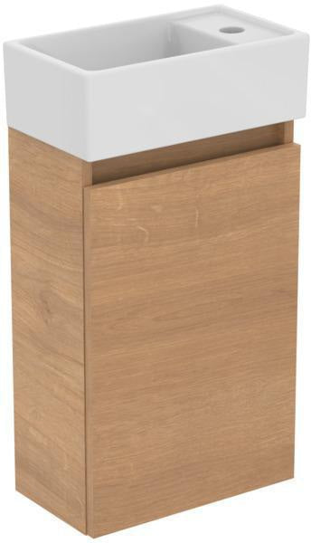 Ideal Standard Eurovit+ Möbelpaket: Handwaschbecken 37 cm + Unterschrank 36 cm mit Tür, Hochglanz grau lackiert