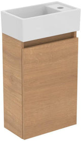 Ideal Standard Eurovit+ Möbelpaket: Handwaschbecken 37 cm + Unterschrank 36 cm mit Tür, Hochglanz grau lackiert
