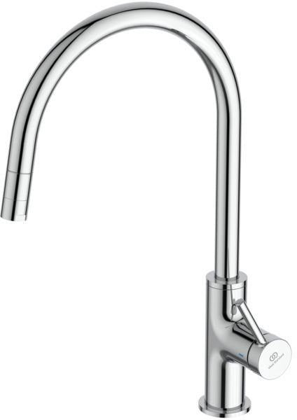 Ideal Standard Ceraline Nuovo Küchenarmatur mit herausziehbarer Brause, hoher Auslauf, Chrom