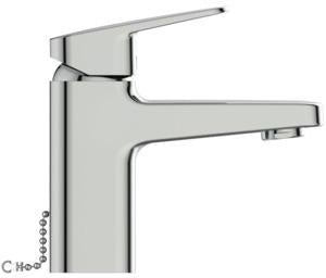 IDEAL STANDARD Ceraplan Waschtischarmatur H75 Chrom mit Kette, 104 mm Ausladung, ohne Ablaufgarnitur