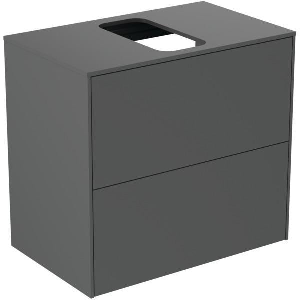 Ideal Standard Conca WT-Unterschrank 602 mm, 2 Auszüge, Push-Open & Softclose, Anthrazit