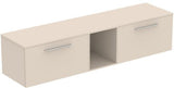 Ideal Standard i.life B Möbel-Set 200 cm mit 2 Auszügen und offenem Fach in Chrom Weiß matt