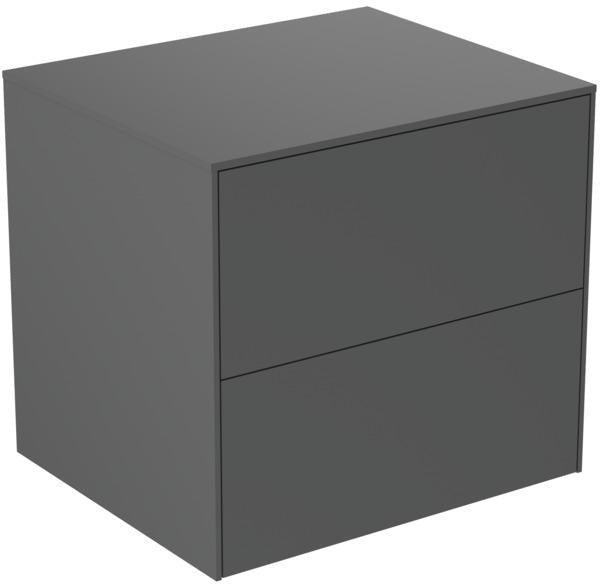 Ideal Standard Conca Waschtischunterschrank 602 mm, 2 Auszüge, Walnuss Dunkel, Push-Open