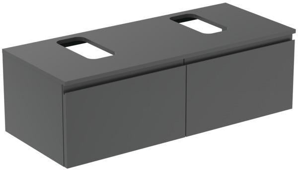 Ideal Standard Finesse Waschtischunterschrank 1202 mm mit 2 Softclose-Auszügen, Greige matt