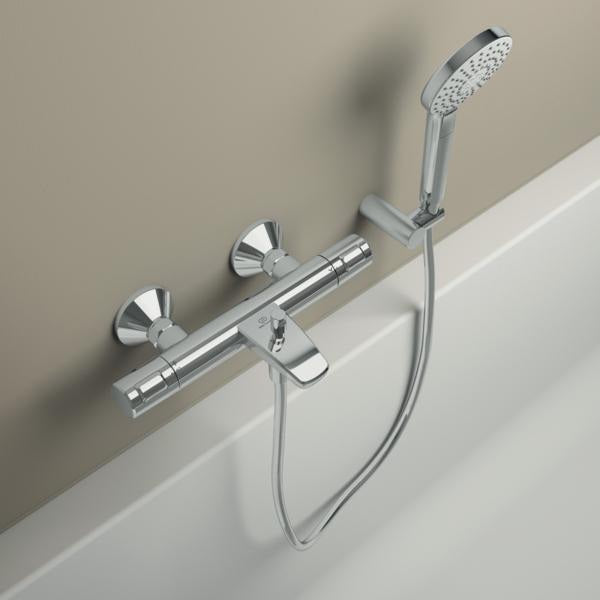 Ideal Standard Badethermostat AP Ceratherm T25, Ausladung 158 mm, Chrom – mit Verbrühschutz
