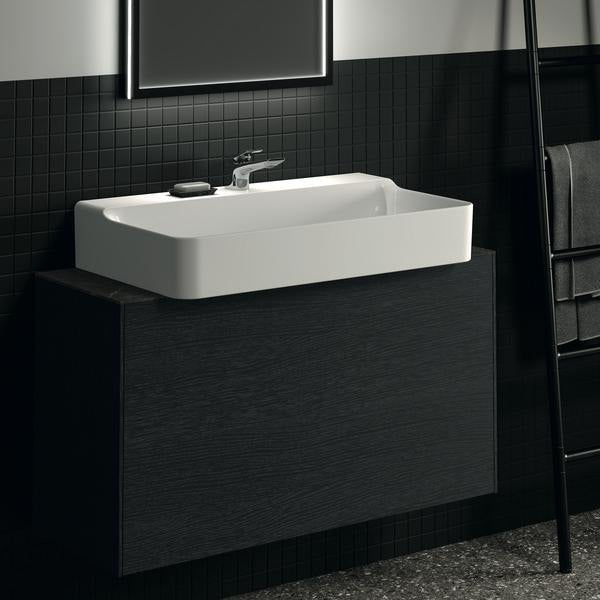 Ideal Standard Waschtischplatte Conca aus Keramik 1002x373x6 mm in Marmor Noir Desir