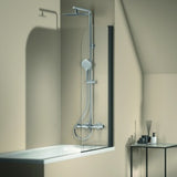 Ideal Standard Duschsystem Ceratherm T100 mit Badethermostat Chrom – Verbrühschutz, Regenkopfbrause