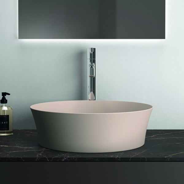Ideal Standard Ipalyss Aufsatzwaschbecken 400x400mm Schwarz ohne Hahnloch ohne Überlauf