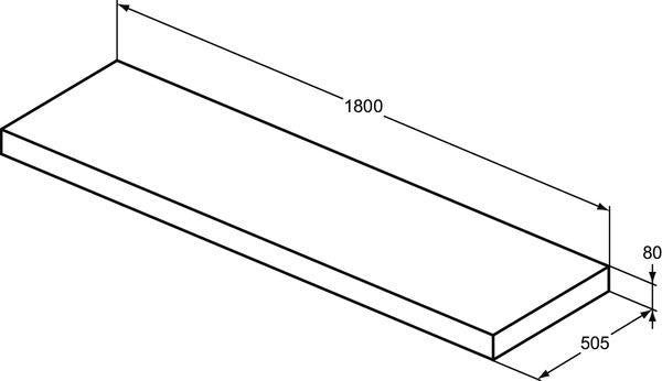Ideal Standard Conca Konsole 1600x505x80 mm Weiß – Rechteckige Waschtischplatte