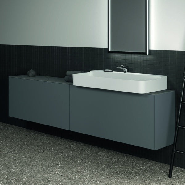 Ideal Standard Waschtischplatte Conca aus Keramik 2385x373x6 mm in Pietra Grau
