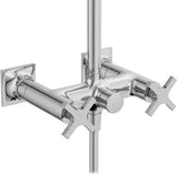 Ideal Standard Duschsystem Joy Neo mit Brausearmatur, Kreuzgriffen und Kopfbrause in Chrom