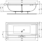 Ideal Standard Duo-Badewanne La Dolce Vita 2000x1000 mm Weiß – Rechteckige Einbauwanne mit 435 l Inhalt