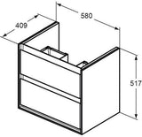 IDEAL STANDARD Connect Air Schubladenfront unten 580 mm Weiß glänzend für Waschtischunterschrank