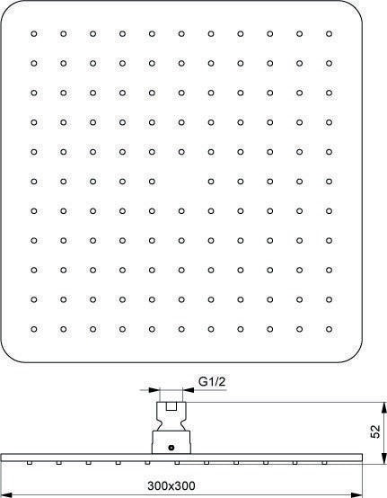 IDEAL STANDARD Idealrain Cube Regenbrause 300x300 mm Chrom – Quadratische Kopfbrause mit Antikalk
