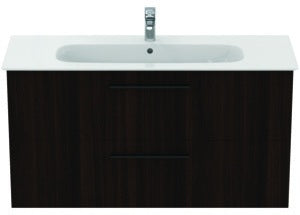Ideal Standard i.life A Waschtischset 1240 mm mit Unterschrank und schwarzem Griff, Weiß Matt