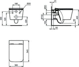 Ideal Standard Wandtiefspül-WC Blend Cube AquaBlade 360x545x345mm Weiß