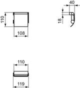 Ideal Standard Connect Papierrollenhalter mit Deckel Chrom – Wandmontage, Messing verchromt