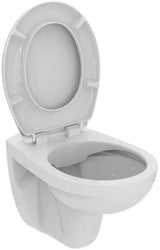 Ideal Standard Eurovit Wand-T-WC-Kombipaket – randlos, mit SoftClosing-Sitz, 370x525x395 mm, Weiß