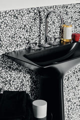Ideal Standard Säulenwaschtisch Tipo-Z 740x470x900 mm Schwarz mit 3 Hahnlöchern und Überlauf