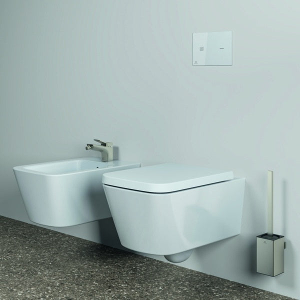 Ideal Standard WC-Bürstengarnitur Conca Cube eckig Brushed Gold – Wandhängend, Messing