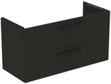 Ideal Standard i.life B Möbelwaschtischunterschrank 1200 mm, 2 Auszüge, Weiß matt, Siphon links