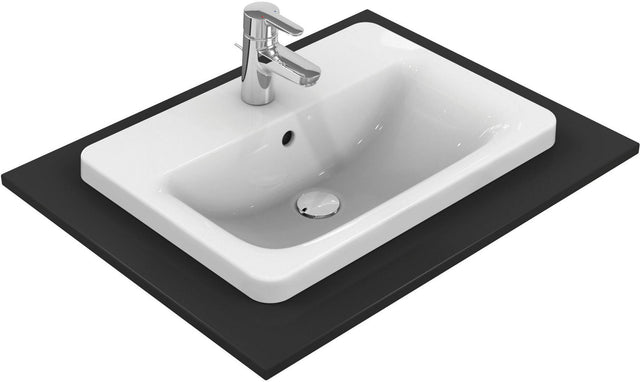 Ideal Standard Connect Einbauwaschtisch 580x420mm Weiß mit Ideal Plus | 1 Hahnloch