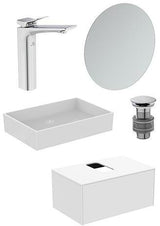 Ideal Standard Conca Waschtisch-Paket Bundle03 mit Unterschrank, Spiegel und Armatur in Weiß