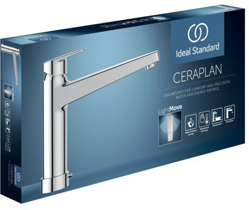 Ideal Standard Ceraplan Küchenarmatur mit Absperrventil, 210 mm Auslauf, Chrom