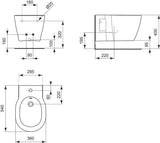 Ideal Standard Connect Wandbidet 360x540 mm Weiß mit Überlauf und 1 Hahnloch