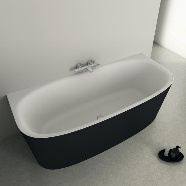 Ideal Standard D-Form-Badewanne Dea 1800x800mm mit Ablauf und Schürze, Weiß