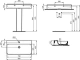 Ideal Standard Conca Aufsatzwaschtisch 800x450x145 mm, 1 Hahnloch, ohne Überlauf, geschliffen, Weiß