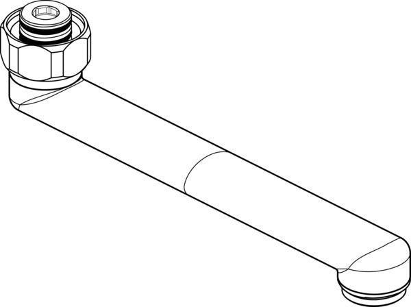 IDEAL STANDARD Auslauf A861597AA Chrom – Verchromter Messing-Auslauf für Armaturen
