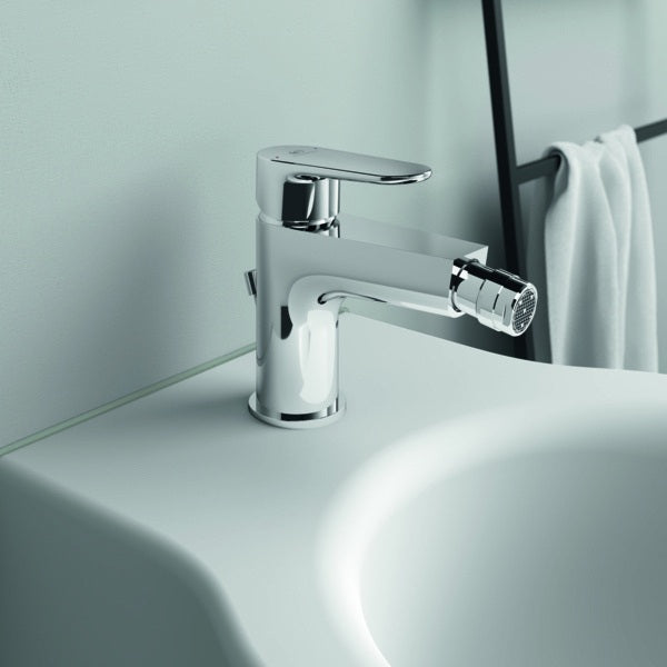 IDEAL STANDARD Bidetarmatur Cerafine O 132 mm mit Ablaufgarnitur in Chrom