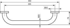 Ideal Standard IOM Wannengriff 350 mm Chrom – Wandmontage mit verdeckter Befestigung