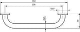 Ideal Standard IOM Wannengriff 350 mm Chrom – Wandmontage mit verdeckter Befestigung