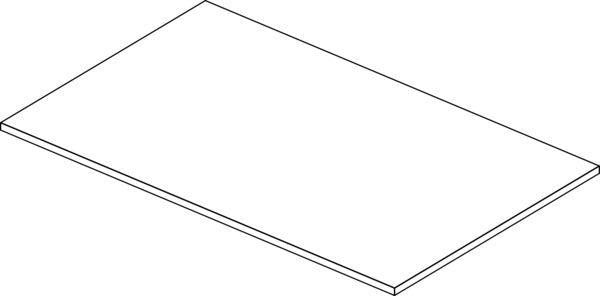 Ideal Standard Conca WT-Platte ohne Ausschnitt 602x373mm Weiß – Passgenaue Waschtischplatte