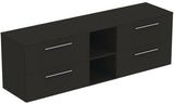 Ideal Standard i.life B Möbel-Set 200 cm, 4 Auszüge, 2 offene Fächer, Chrom, Weiß matt