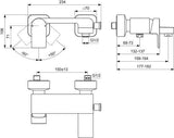 Ideal Standard Edge Badearmatur Aufputz 164 mm Chrom mit Keramikkartusche