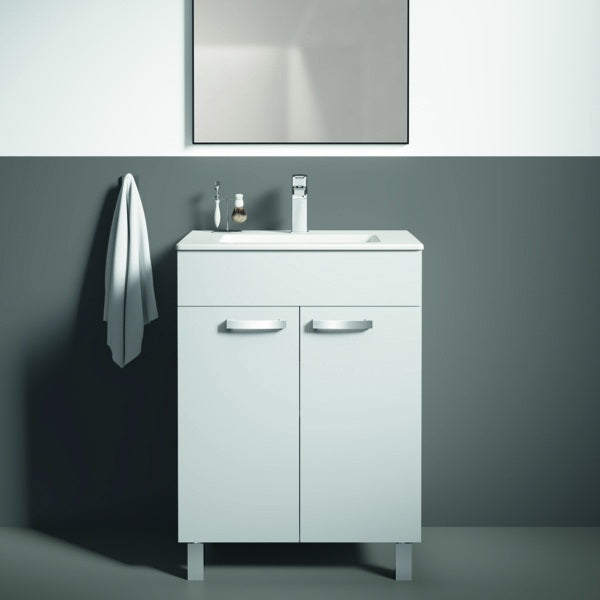 Ideal Standard Eurovit Stand-Waschtischunterschrank 60 cm, 2 Türen, Hochglanz Weiß