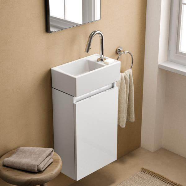 Ideal Standard Eurovit+ Handwaschbeckenunterschrank 354 mm grau glänzend 1 Tür links