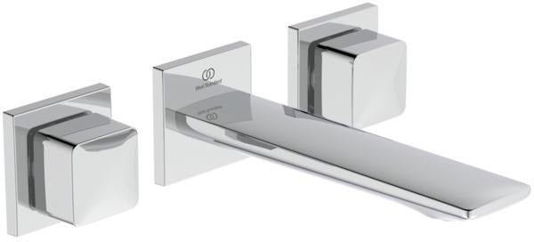 Ideal Standard Conca Wand-Waschtischarmatur, zweigriffig, Ausladung 180 mm, Brushed Gold