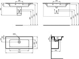 Ideal Standard Möbelwaschtisch Strada II, 1040x460x180 mm, 1 Hahnloch, Weiß