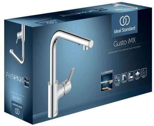 Ideal Standard Gusto iMX Küchenarmatur mit Seifenspender, 232 mm Auslauf, Magnetic Grey
