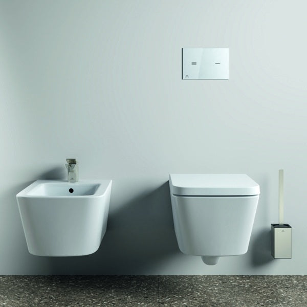 Ideal Standard WC-Bürstengarnitur Conca Cube eckig Brushed Gold – Wandhängend, Messing