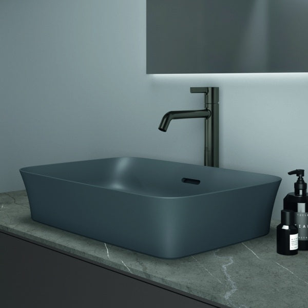 Ideal Standard Waschtischplatte Conca aus Keramik 1202x505x6 mm in Pietra Grau