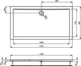 Ideal Standard Ultra Light Rechteck-Brausewanne 1800x800x45mm Weiß – Sanitäracryl, flacher Einbau